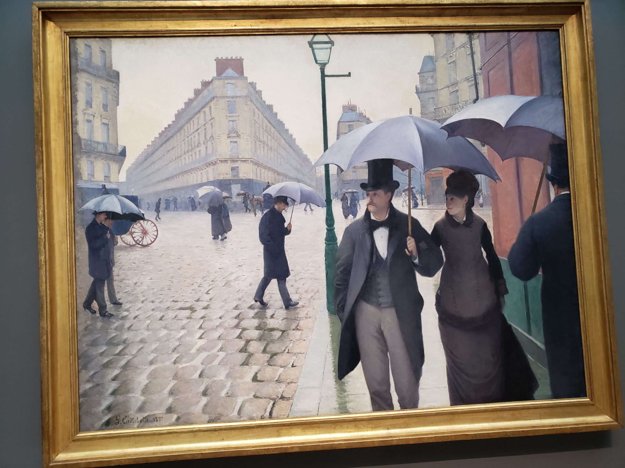 ギュスターヴ・カイユボット「パリの通り、雨」
